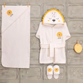 Lion Themed Baby Bathrobe Set Yellow (0-24 Months) - 047.30024.04