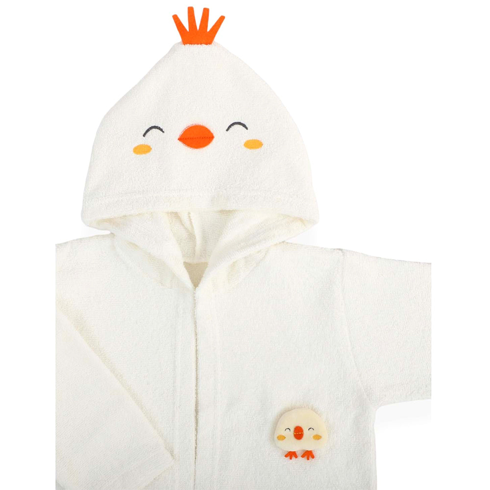Chick Themed Baby Bathrobe Set Ecru (0-24 Months) - 047.30038.03