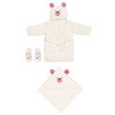 Cute Dog Themed Baby Bathrobe Set Pink (0-24 Months) - 047.30041.02