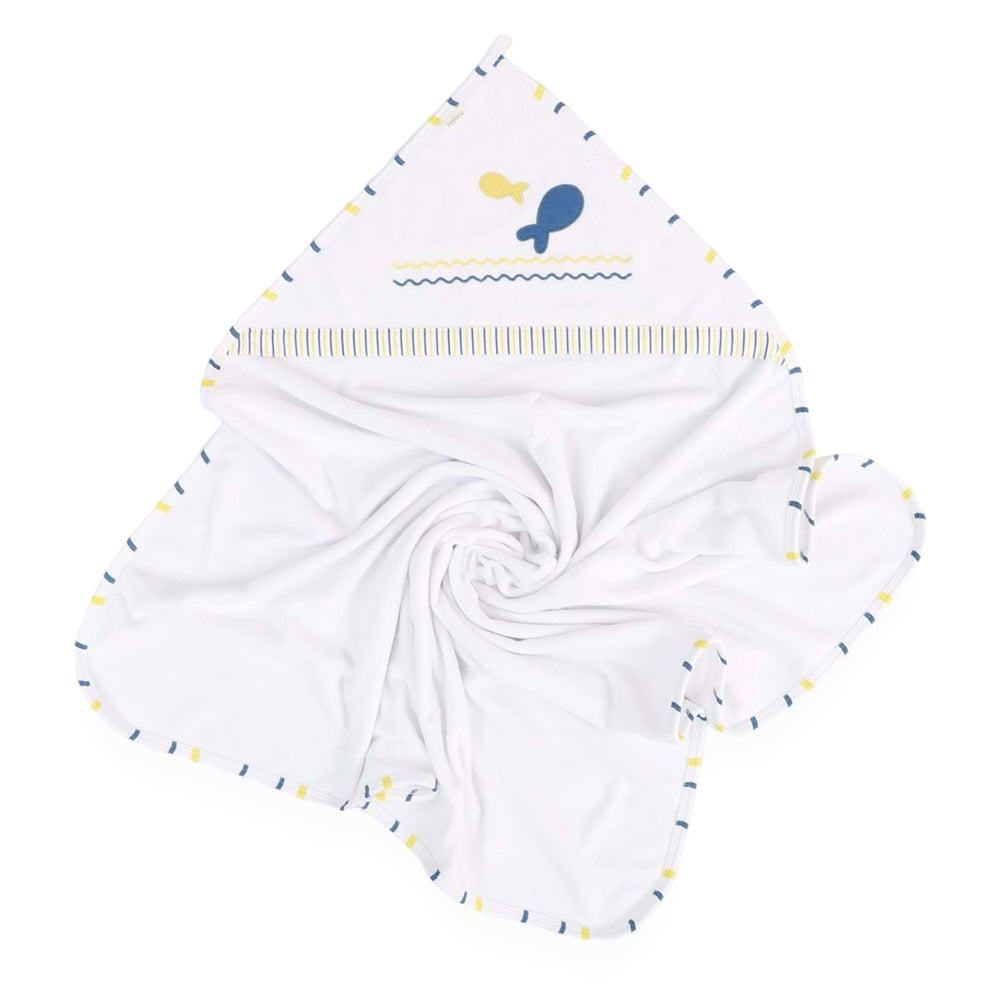 Fish Themed Baby Towel White - 047.40026.10