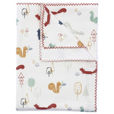 Squirrel Flannel Themed Baby Blanket White - 047.95064.10
