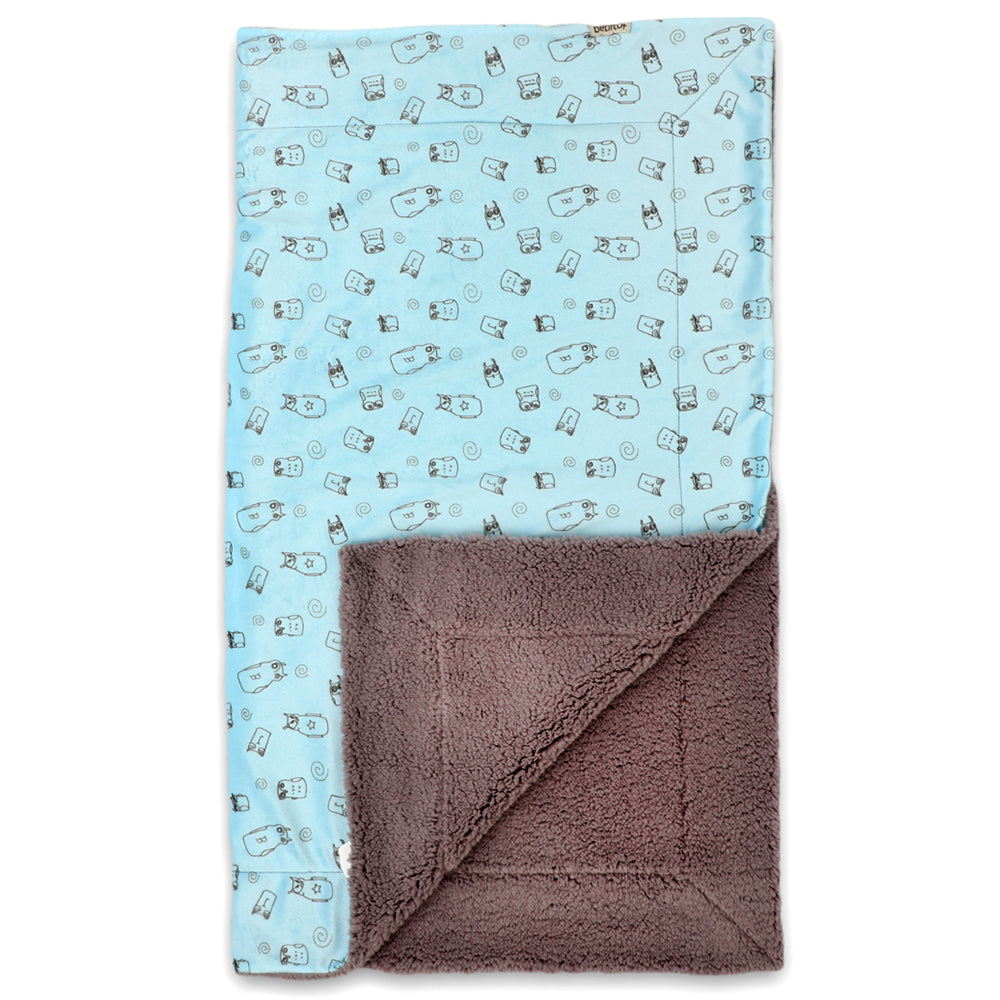 Owl Themed Baby Blanket Blue - 047.95072.01