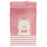 Bowtie Bear Themed Baby Blanket For Girls Pink - 047.95079.02