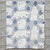 Polar Bear Themed Baby Blanket For Boys Blue - 047.95265.01