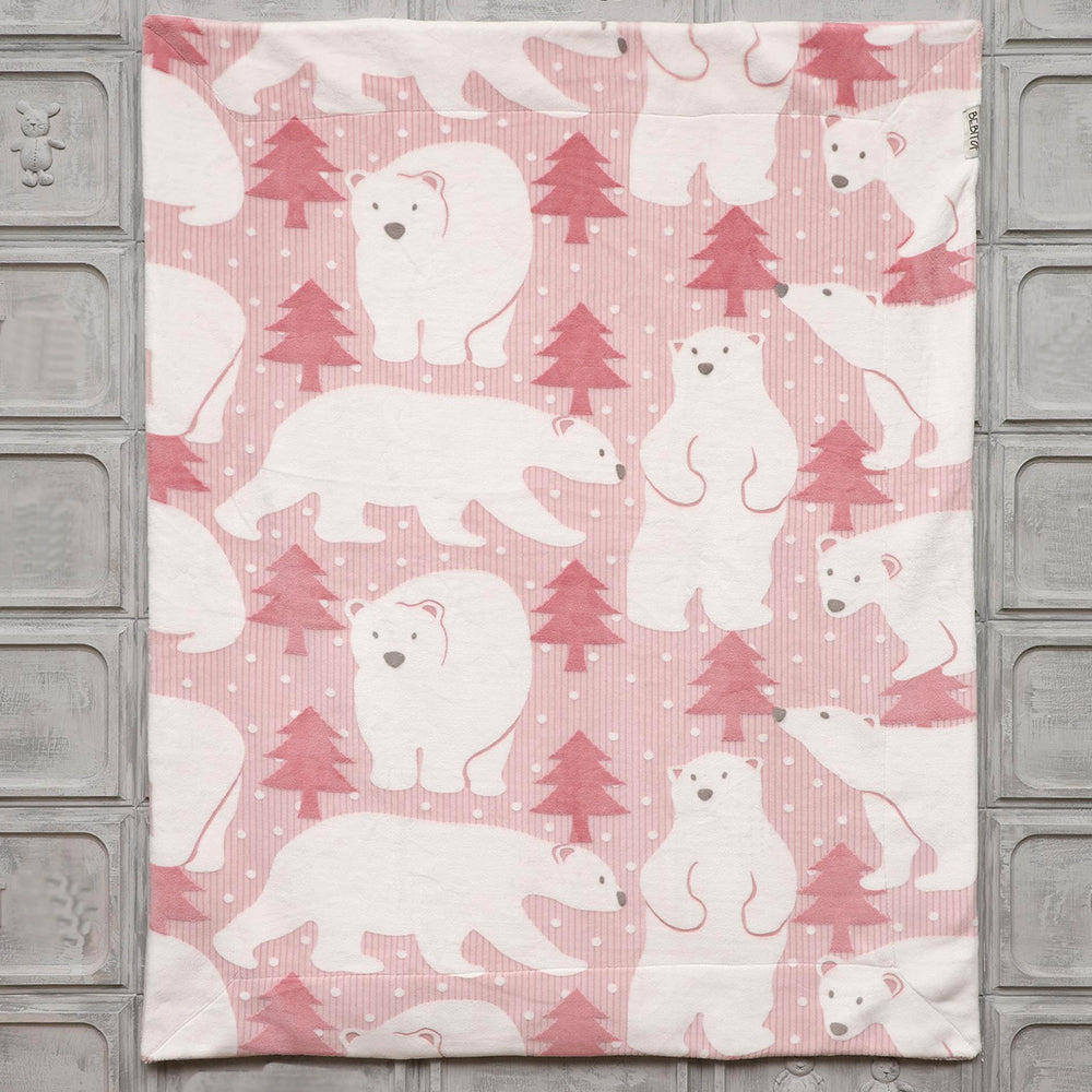Polar Bear Themed Baby Blanket For Girls Pink - 047.95265.02