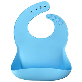 Adjustable Neck Silicone Basics Baby Bib Blue (6 Months+) - 063.1300003