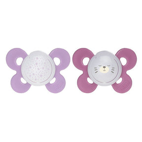 Cat Themed Dual Comfort Night Baby Girl Silicone Pacifier Purple (16-36 Months) - 075.7493541