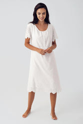 Woven Maternity & Nursing Nightgown Ecru - 10117