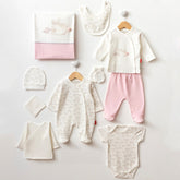 Rabbit Themed Hospital Outfit 10-Piece Set Newborn Baby Girl Pink (0-6 Months) - 125.1070