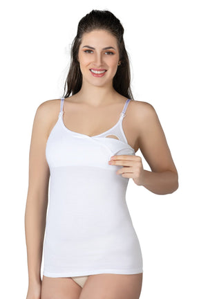 Modal Cotton Nursing Tank Top White - 1414