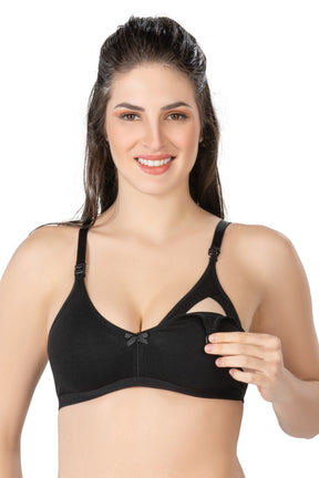 Modal Cotton Nursing Bra Black - 1421