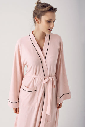 Striped Maternity Robe Pink - 14502