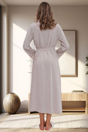 Lace Sleeve Maternity Robe Mink - 1543