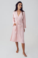 Polka Dot Maternity Robe Powder - 15502