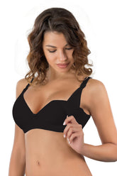 Underwired Padded Nursing Bra Black - 166