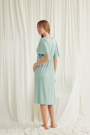 Lace Maternity & Nursing Nightgown Green - 18600