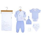 Elephant Themed Hospital Outfit 7-Piece Set Newborn Blue (0-6 Months) - 201.4655