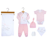Elephant Themed Hospital Outfit 7-Piece Set Newborn Pink (0-6 Months) - 201.4655