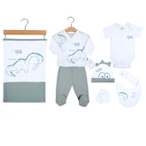 Dinosaur Themed Hospital Outfit 7-Piece Set Newborn Baby Boys (0-6 Months) - 201.4757
