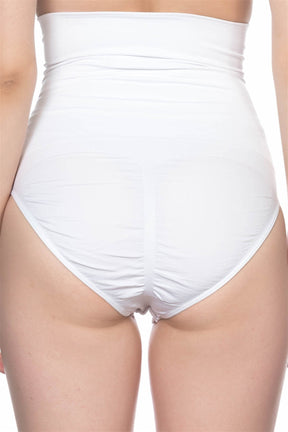 Seamless Double High-Waisted Snap-Crotch Postpartum Brief Corset White - 2019