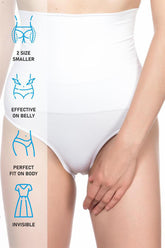 Seamless Double High-Waisted Snap-Crotch Postpartum Brief Corset White - 2019