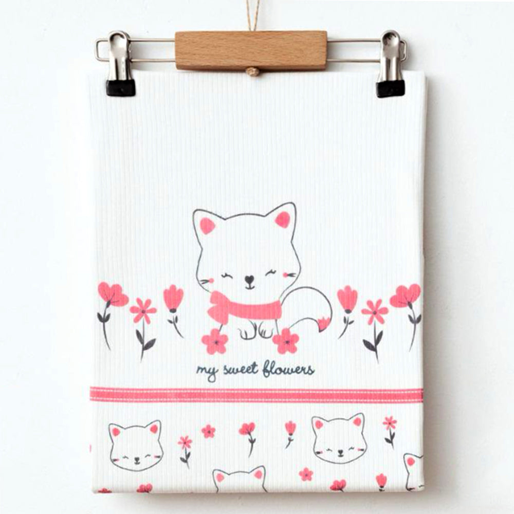 Cat Themed Baby Blanket White - 239.1003