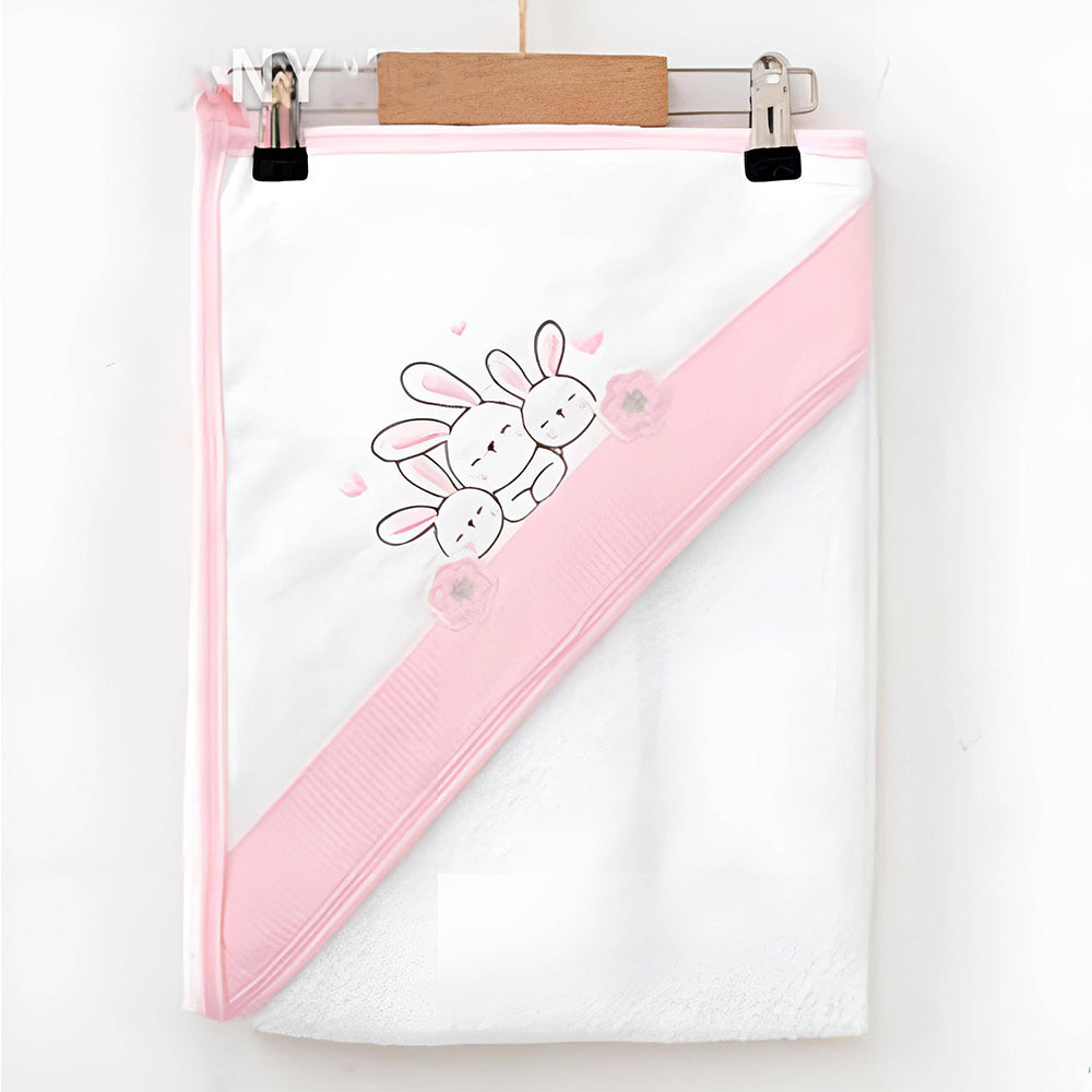 Rabbit Themed Baby Girl Towel Pink - 239.1411