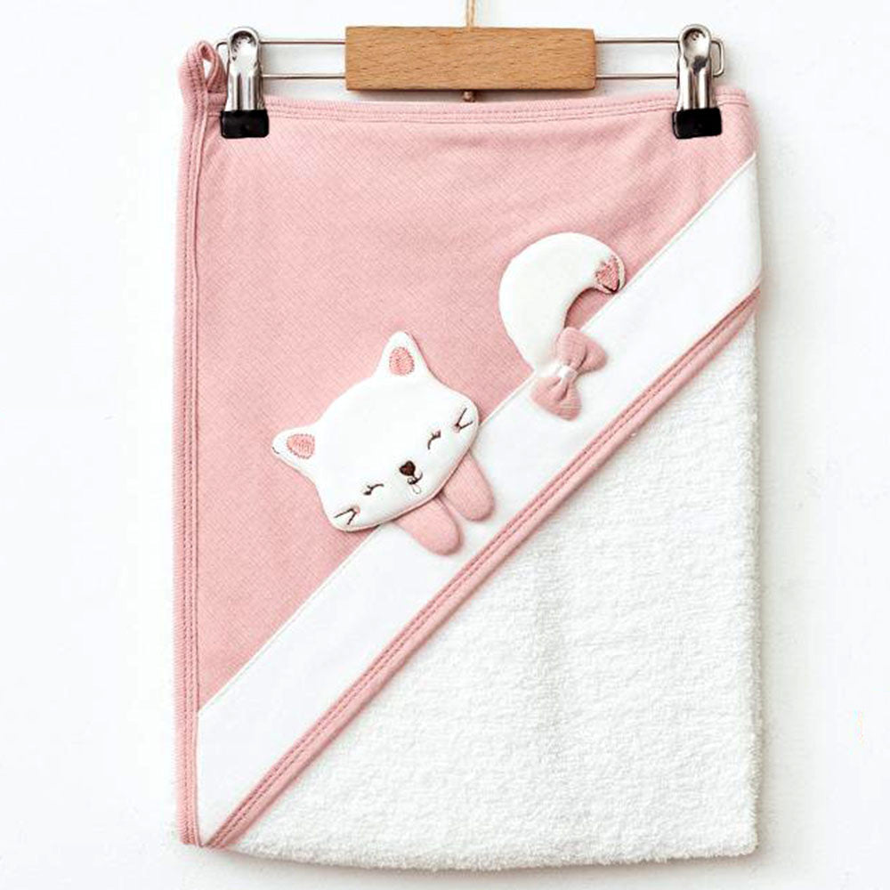 Cat Themed Baby Towel Dried Rose - 239.1414