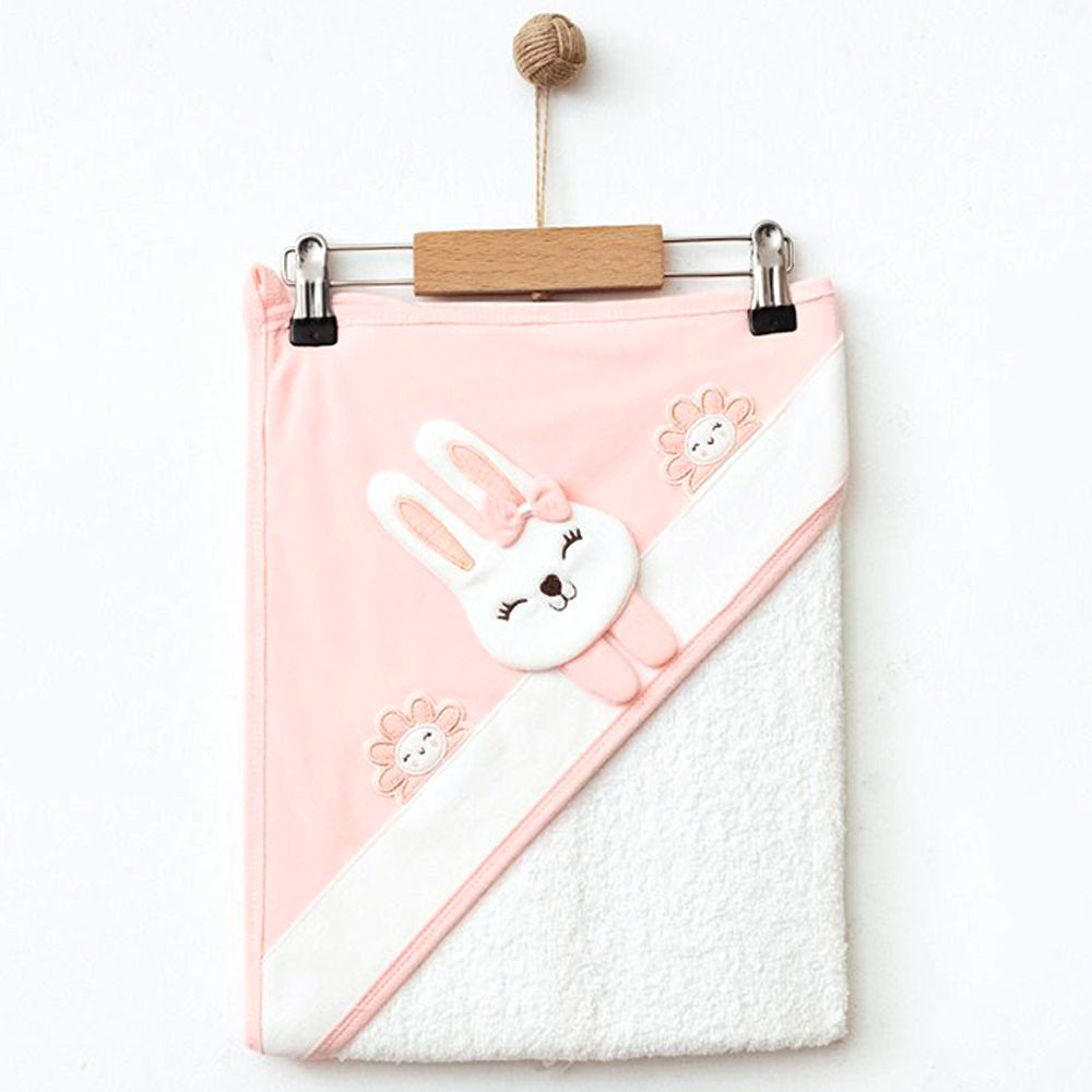 Bunny Themed Baby Girl Towel Salmon - 239.1416