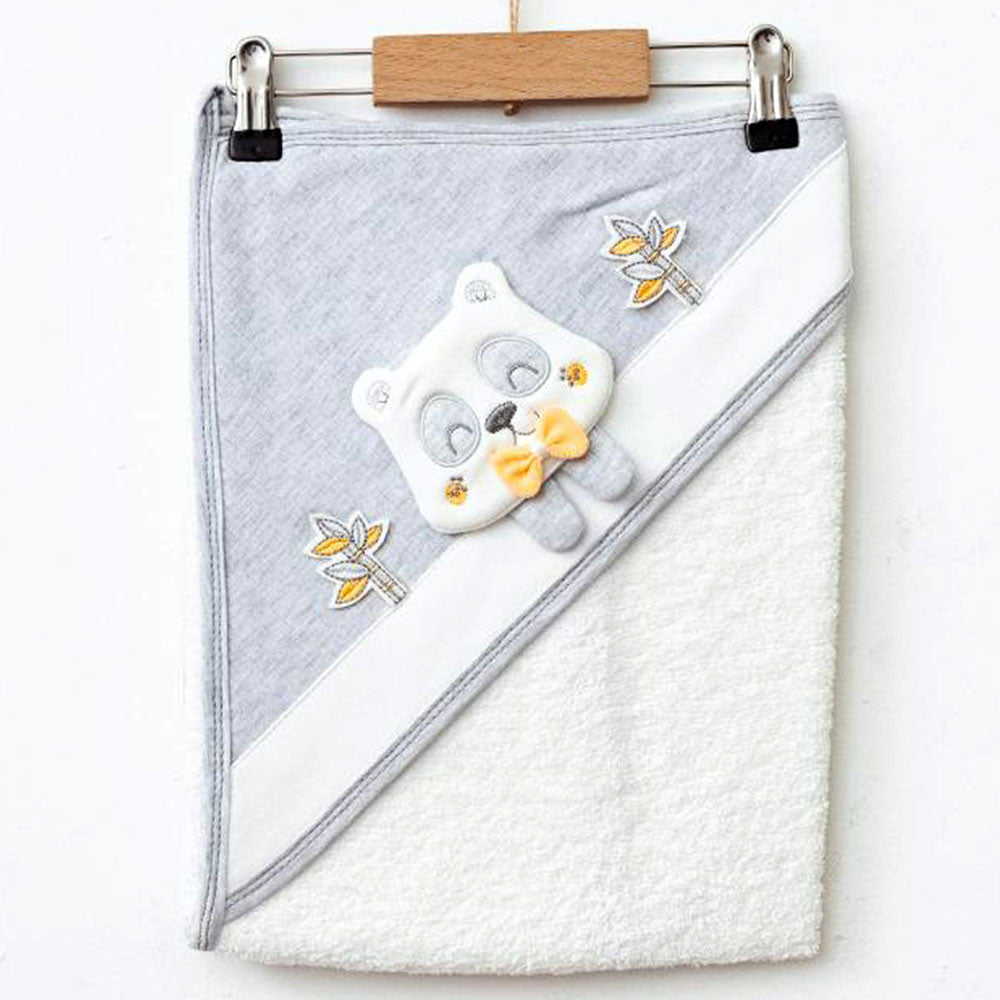 Panda Themed Baby Towel Grey - 239.1417