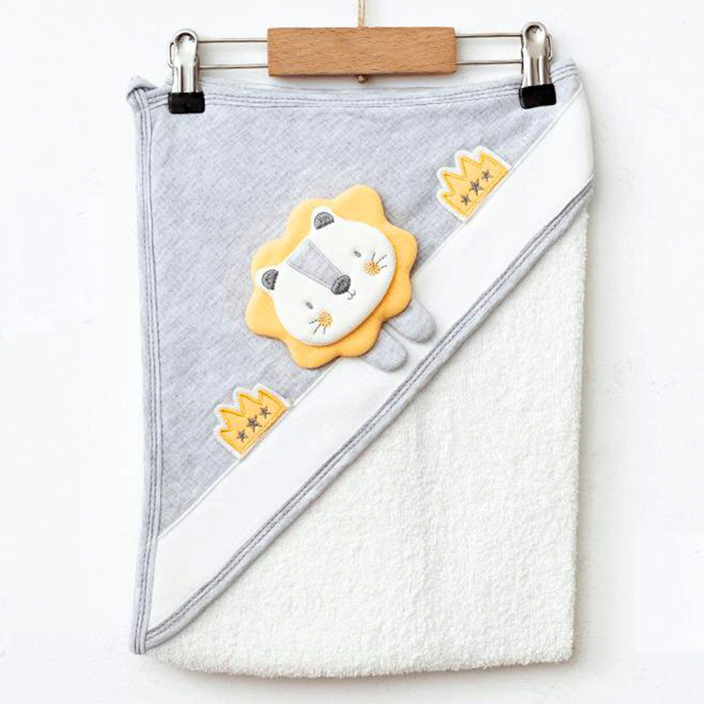 Lion Themed Baby Towel Grey - 239.1418