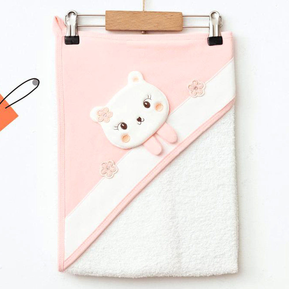 Cute Bear Themed Baby Towel Salmon - 239.1421