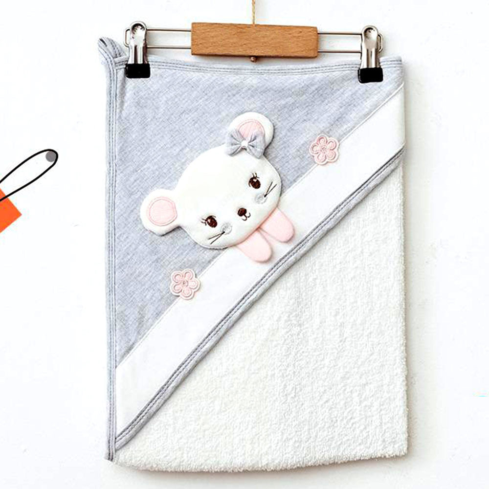 Mouse Themed Baby Towel Grey - 239.1422