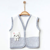 3-Pack Cat Quilted Baby Girl Vests Grey (0-3)(3-6)(6-9) Months - 239.44124