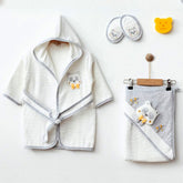 Panda Themed Baby Bathrobe Set Grey (0-24 Months) - 239.5577