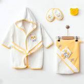 Panda Themed Baby Bathrobe Set Yellow (0-24 Months) - 239.5577