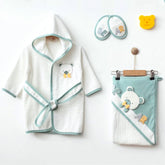 Sweety Bear Themed Baby Bathrobe Set Green (0-24 Months) - 239.5580