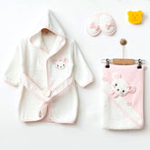 Mouse Themed Baby Bathrobe Set Pink (0-24 Months) - 239.5582