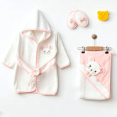 Mouse Themed Baby Bathrobe Set Salmon (0-24 Months) - 239.5582