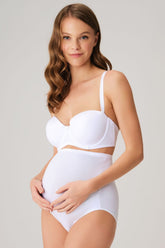 Modal Cotton High Waist Maternity Panties White - 2588