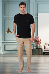 Plaid Men's Pajamas Black - 2909