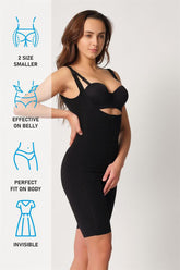 Hook-And-Eye Vest With Carioca Support Full-Length Postpartum Corset Black - 2915