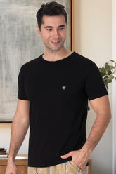 Crew Neck Men's T-Shirt Black - 3012