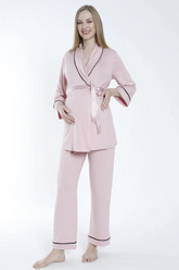 Front Tie Maternity & Nursing Pajamas Powder - 3242