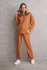 Ribbed Maternity & Nursing Pajamas Coffee - 3246