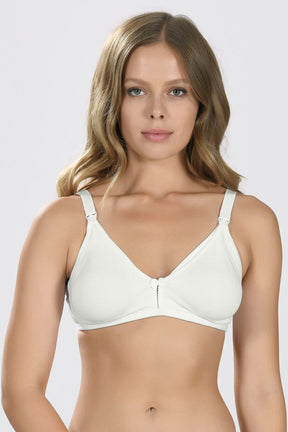 Seamless Non-Underwired Cotton Nursing Bra Ecru - 3581