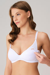 Covered Non-Underwired Nursing Bra White - 3632