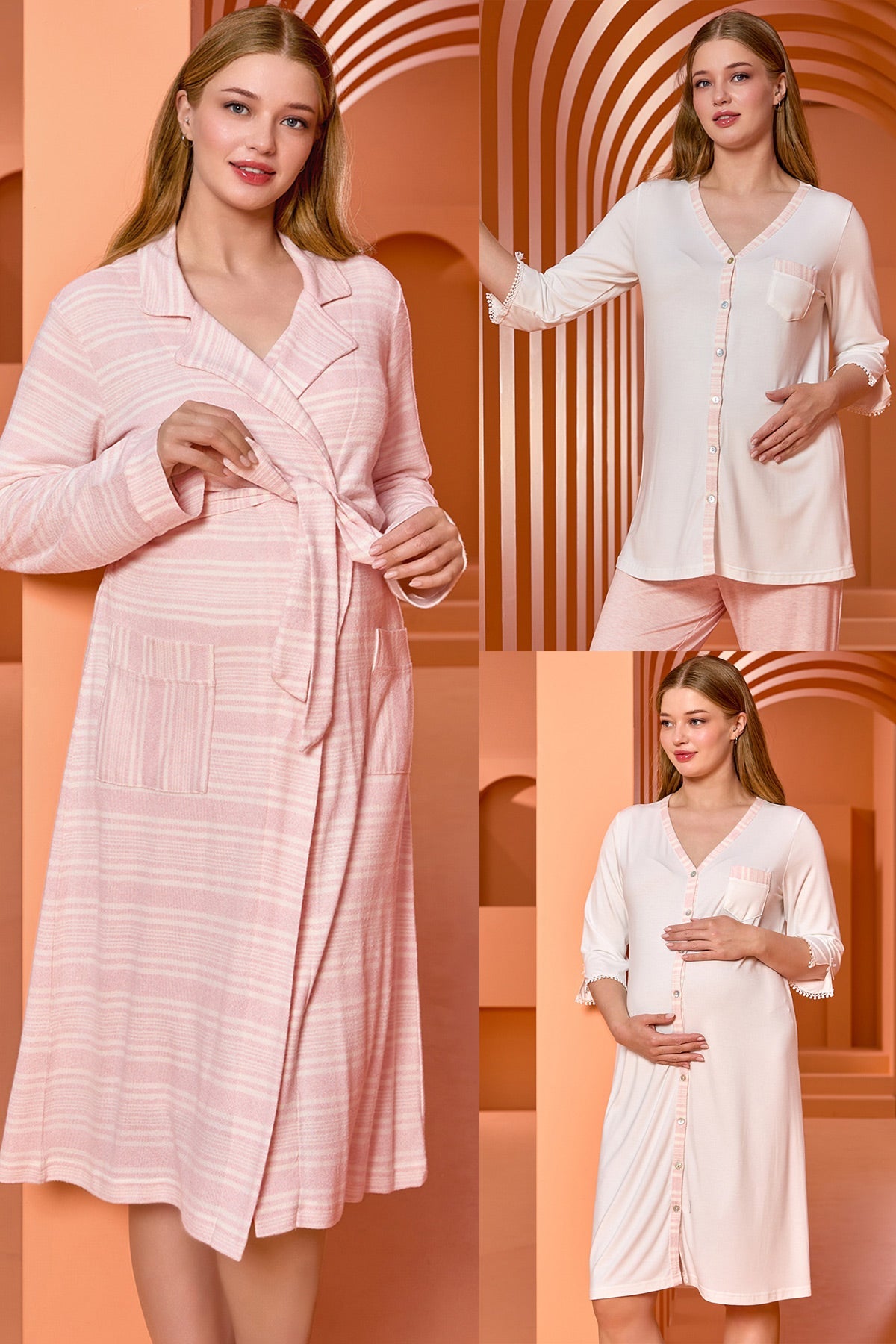 Melange 4 Pieces Maternity & Nursing Set Pink - 474645