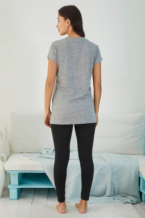 Melange Women's Tight and Tunic Set Grey - 4810