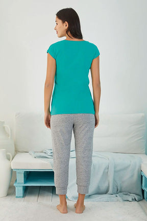 Melange Women's Capri Pajamas Green - 4817